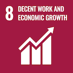 icon for sustainable development goal number 8 for decent work and economic growth