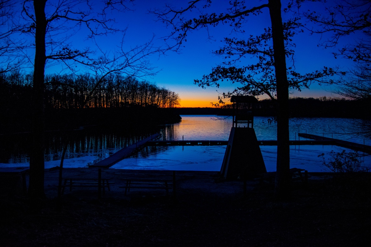 lake at sunset